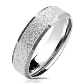 Šperky4u OPR0077 Pánský ocelový prsten pískovný
