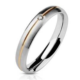 Šperky4u OPR0028 Dámský ocelový prsten matný se zirkonem