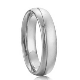 Šperky4u Pánský ocelový prsten, šíře 5,5 mm, vel. 62