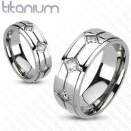 Spikes TT1014 Dámský snubní prsten titan - cena, srovnání