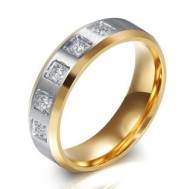 Šperky4u OPR1830 Dámský zlacený ocelový prsten - cena, srovnání