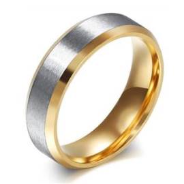 Šperky4u OPR1830 Pánský zlacený ocelový prsten