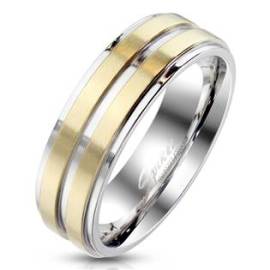 Šperky4u OPR1769 Dámský ocelový prsten s pruhy