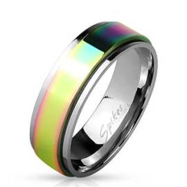 Šperky4u OPR0037 Dámský rotační ocelový prsten, šíře 6 mm