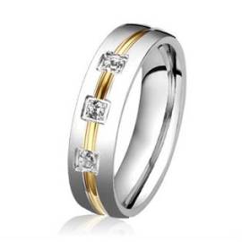 Šperky4u OPR0039-D-Zr Dámský ocelový prsten se zirkonem, šíře 5 mm