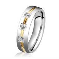 Šperky4u OPR0039-D-Zr Dámský ocelový prsten se zirkonem, šíře 5 mm - cena, srovnání