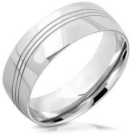 Šperky4u Ocelový snubní prsten, šíře 8 mm, vel. 67