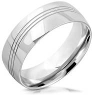 Šperky4u Ocelový snubní prsten, šíře 8 mm, vel. 67 - cena, srovnání