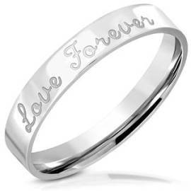 Šperky4u OPR0104 Dámský ocelový snubní prsten Love Forever