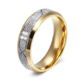 Šperky4u OPR0041 Dámský ocelový snubní prsten se zirkony