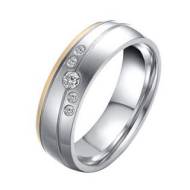 Šperky4u OPR0042 Dámský ocelový snubní prsten se zirkony - cena, srovnání