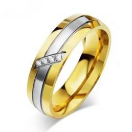 Šperky4u OPR0055 Dámský snubní ocelový prsten se zirkony