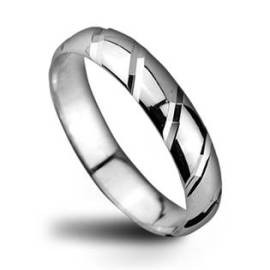 Šperky4u Dámský stříbrný snubní prsten, šíře 4 mm