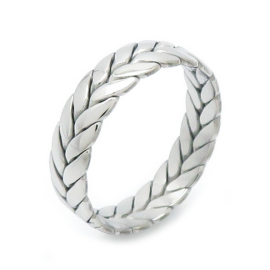 Šperky4u Dámský ocelový prsten proplétaný
