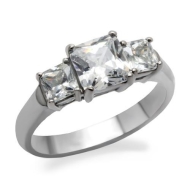 Šperky4u Ocelový prsten s hranatými zirkony - cena, srovnání