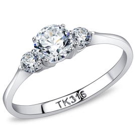 Šperky4u Ocelový prsten se 3mi zirkony