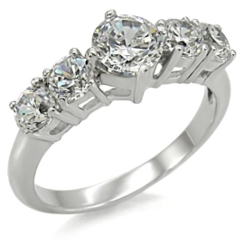 Šperky4u Ocelový prsten zdobený zirkony