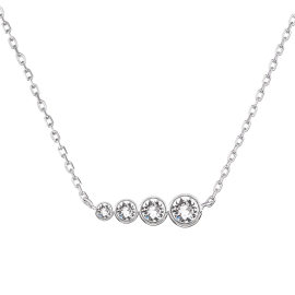 Evolution Group Stříbrný náhrdelník s čirými zirkony