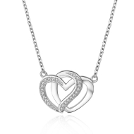 Šperky4u Stříbrný náhrdelník - propletená srdce
