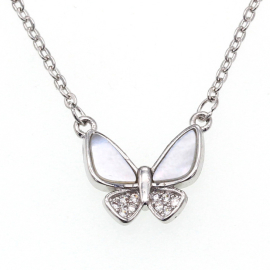 Nubis Střibrný náhrdelník motýlek