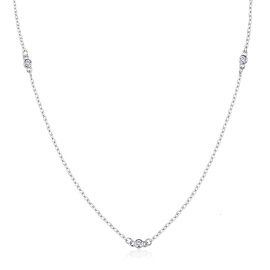 Šperky4u Stříbrný náhrdelník s čirými zirkony