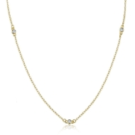 Šperky4u Zlacený stříbrný náhrdelník s čirými zirkony