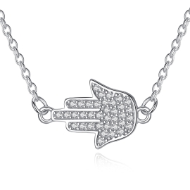 Nubis Stříbrný náhrdelník Hamsa