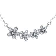 Nubis Střibrný náhrdelník s kytičkami - cena, srovnání