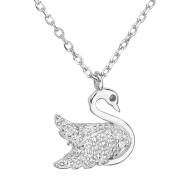 Evolution Group Stříbrný náhrdelník se zirkonem bílá labuť