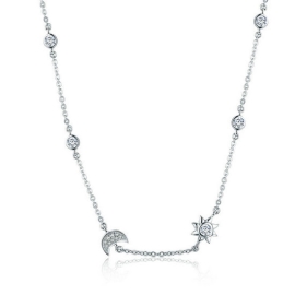 Nubis Stříbrný náhrdelník s čirými zirkony