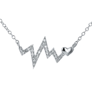 Nubis Střibrný náhrdelník s přívěškem - heart beat - cena, srovnání