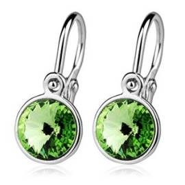 Šperky4u Dětské stříbrné náušnice, Crystals from Swarovski Peridot