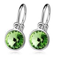 Šperky4u Dětské stříbrné náušnice, Crystals from Swarovski Peridot - cena, srovnání