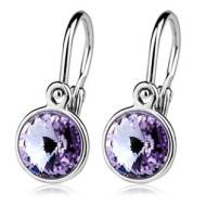 Šperky4u Dětské stříbrné náušnice, Crystals from Swarovski Violet - cena, srovnání