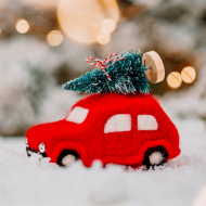 Sass & Belle Vianočná dekorácia na zavesenie - autíčko so stromčekom - cena, srovnání