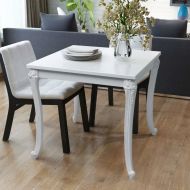 vidaXL Jedálenský stôl, 80x80x76cm, vysoko-leský, biely - cena, srovnání