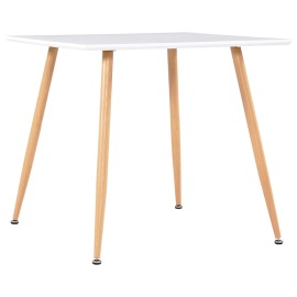 vidaXL Jedálenský stôl, bielo dubový 80,5x80,5x73 cm, MDF