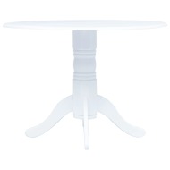 vidaXL Jedálenský stôl biely 106 cm masívne kaučukovníkové drevo - cena, srovnání
