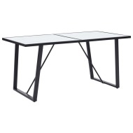 vidaXL Jedálenský stôl, biely 160x80x75 cm, tvrdené sklo - cena, srovnání