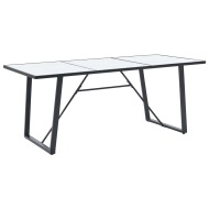 vidaXL Jedálenský stôl, biely 180x90x75 cm, tvrdené sklo - cena, srovnání
