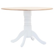 vidaXL Jedálenský stôl biely a hnedý 106 cm masívne kaučukovníkové drevo - cena, srovnání