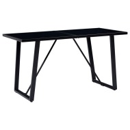 vidaXL Jedálenský stôl, čierny 140x70x75 cm, tvrdené sklo - cena, srovnání