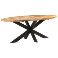vidaXL Jedálenský stôl oválny 200x100x75 cm surové mangovníkové drevo - cena, srovnání