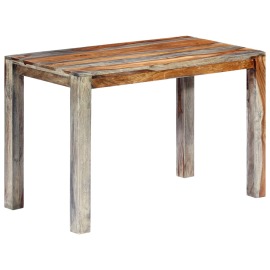 vidaXL Jedálenský stôl sivý 118x60x76 cm masívne sheeshamové drevo