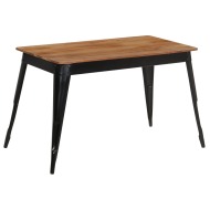 vidaXL Jedálenský stôl z masívneho akáciového dreva a ocele 120x60x76 cm - cena, srovnání