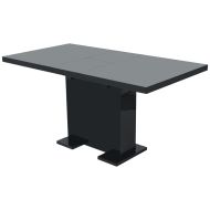 vidaXL Rozkladací jedálenský stôl, vysoko lesklý, čierny - cena, srovnání
