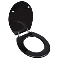 vidaXL WC sedadlo, poklop z MDF, jednoduchý dizajn, čierne - cena, srovnání