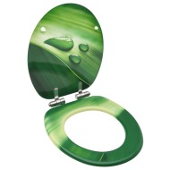 vidaXL WC sedadlo s pomalým sklápaním MDF zelený dizajn s kvapkou - cena, srovnání
