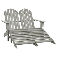 vidaXL 2-miestna záhradná stolička a taburetka Adirondack jedľový masív sivá - cena, srovnání
