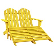 vidaXL 2-miestna záhradná stolička a taburetka Adirondack jedľový masív žltá - cena, srovnání